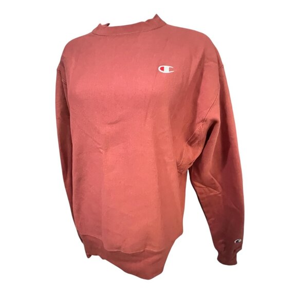 Champion Reverse Weave Crewneck Boyfriend Sweatshirt Sz Medium Womens Brown Mauv - Picture 1 of 10